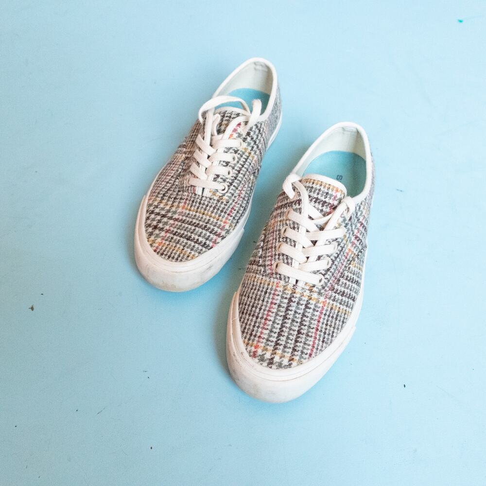 Seavees x J Crew Wool Houndstooth Knit Legend Lace Up Sneaker Size Womens 7.5